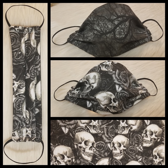 Accessories - ☠SKULL/ROSES☠ Face Mask w/Filter Pocket
